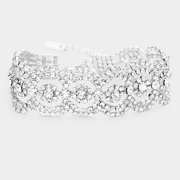 Rhinestone diamond bling bracelet adjustable NWT New - Picture 2 of 7